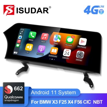 Android 11.0 12.3' Car Radio For BMW X3 F25 CIC NBT X4 F26 NBT System Blue Anti G-lare Screen Multimedia GPS Navigation Carplay