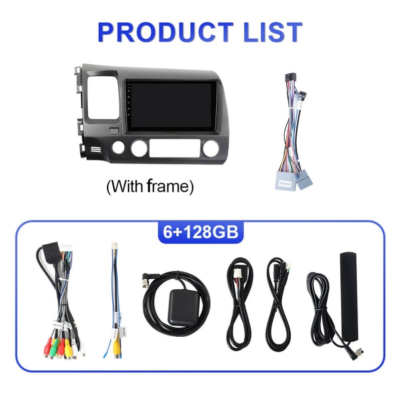 For Honda Civic 2006-2012 Upgrade from T72 - T75 Android 14 UIS7865 Car Radio