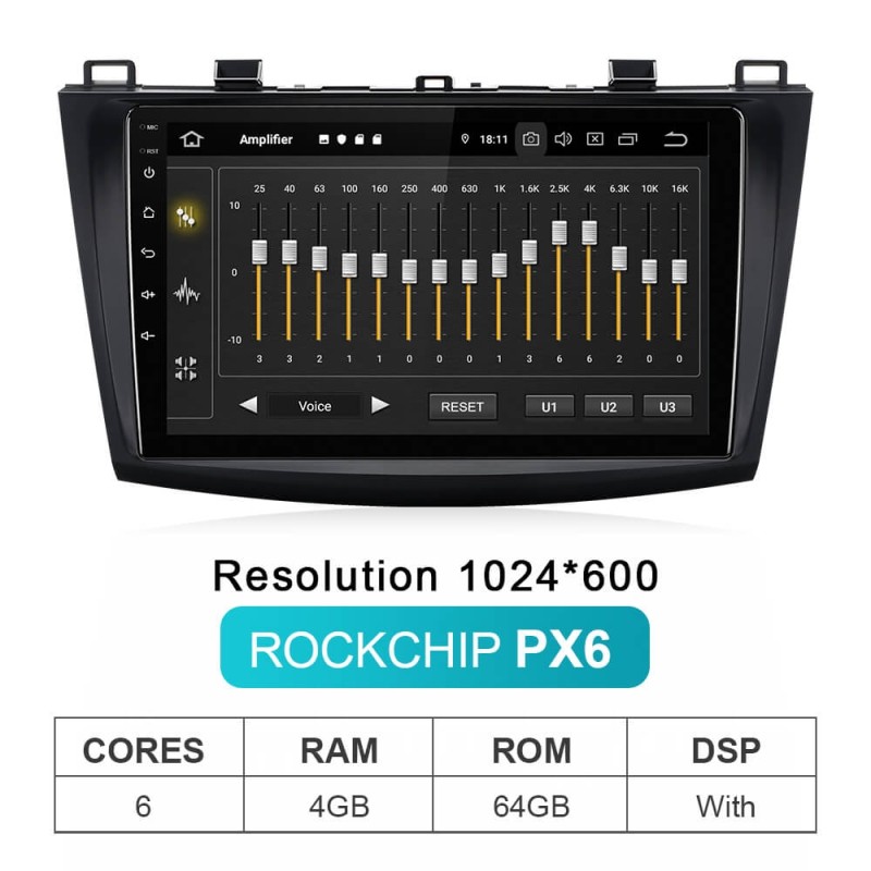 Isudar  9 inch Android Auto Radio GPS For Mazda 6 2 3 GH 2007-2012