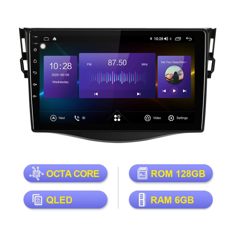 Isudar V72 QLED Android 10 Auto Radio For Toyota RAV4 2007-2012