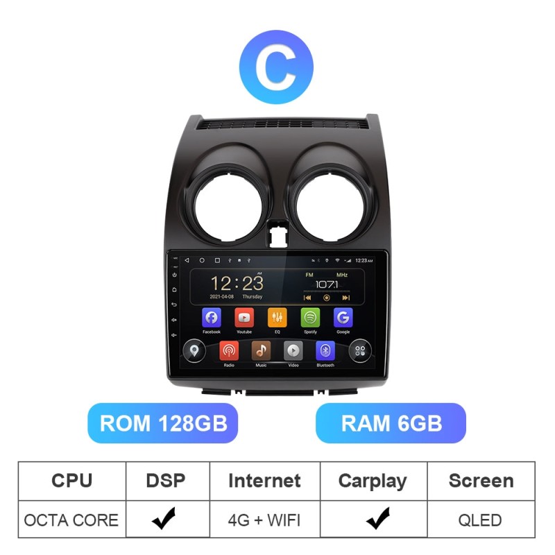 QLED Android 10 Car Radio For Nissan Qashqai 1 J10 2006-2013