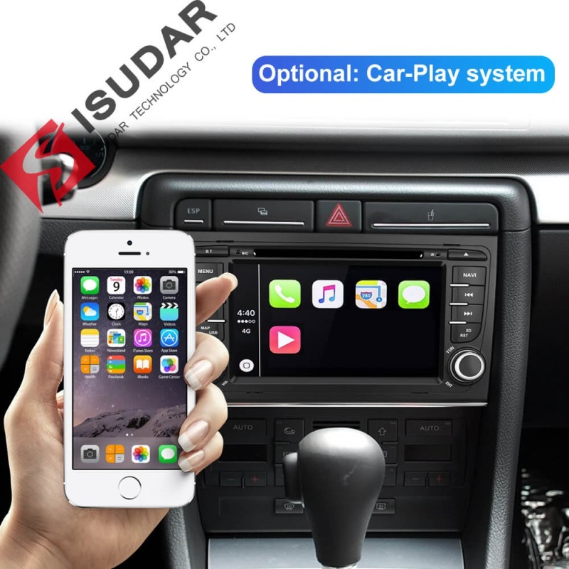 Isudar 2 Din Auto Radio Octa core Android 9 For A4/S4/Audi 2002-2008