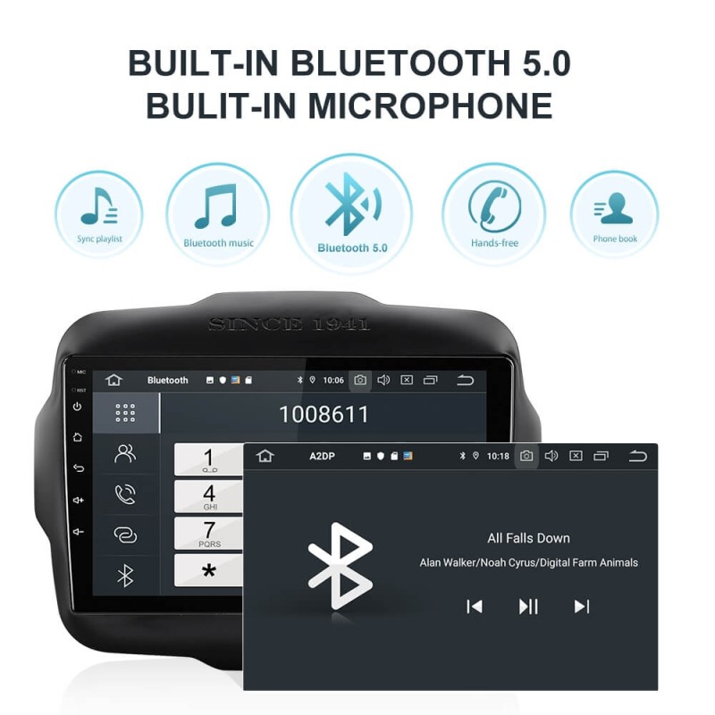 ISUDAR Voice control 1 Din Android 10 Car Radio For Jeep Renegade 2014-2018