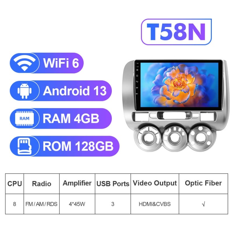 NEW! Android 13 Car Radio For Honda Fit Jazz 2002-2007 Multimedia Video Player Navigation GPS 4G