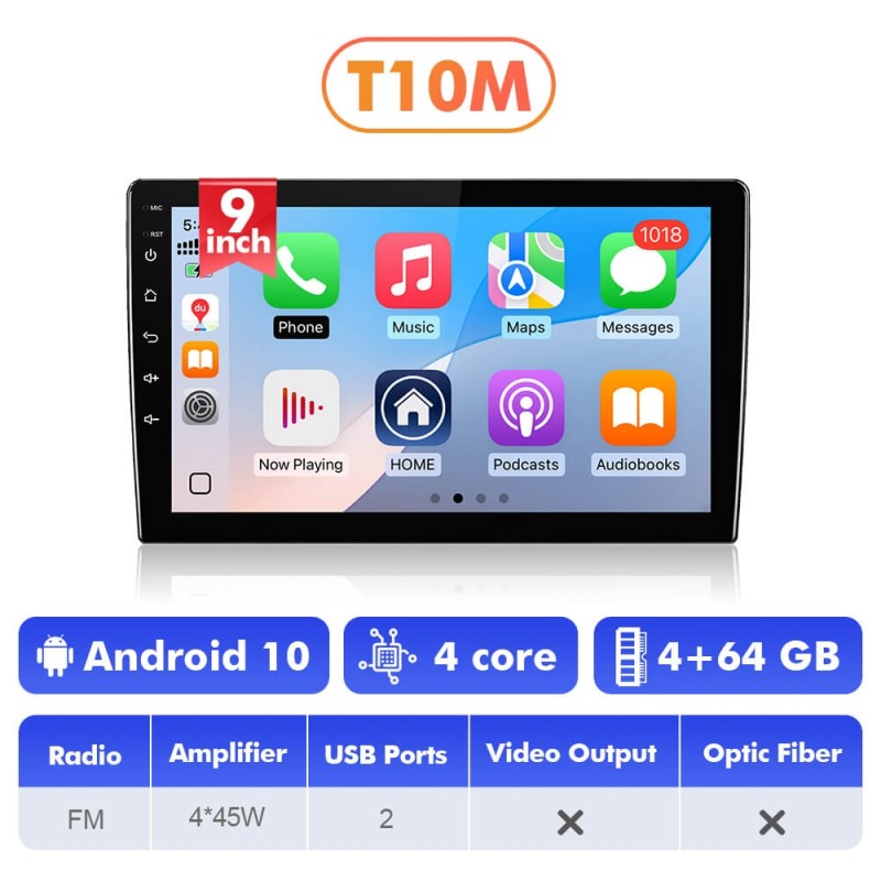 T72/T10s Android 13 universal Car Multimedia 9 inch 10 inch Player Radio Stereo Navigation