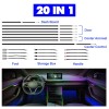 20 in 1  LED Symphony Flowing Colorful Interior Gradient Lamp Atmosphere for Car inside automotive neon fiber optic strip DIY