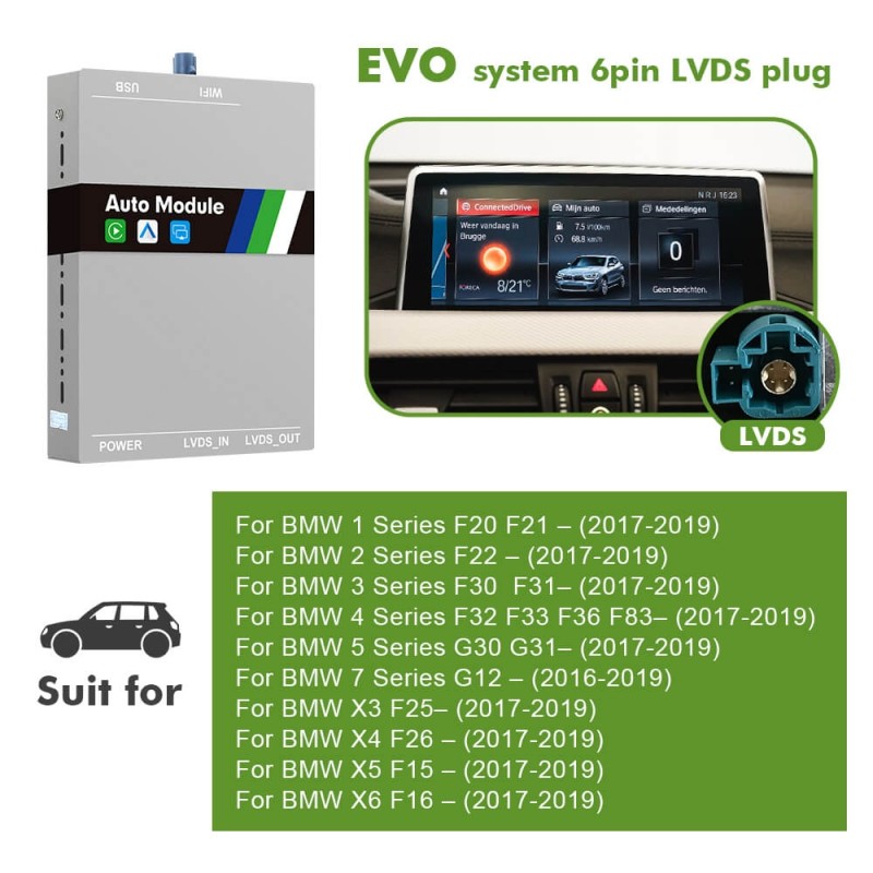 ISUDAR Apple Full Screen Carplay AA Modem for BMW CIC NBT EVO System