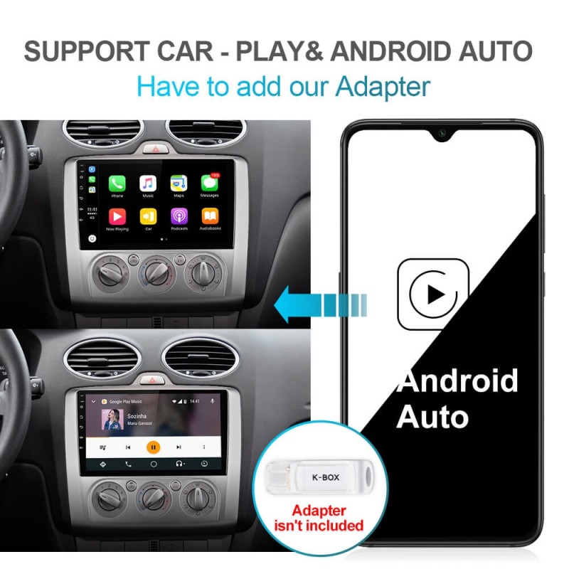 Isudar Voice control PX6 1 Din Android 10 Car Radio For Ford/Focus 2 Mk 2 2004-2008 2009-2011