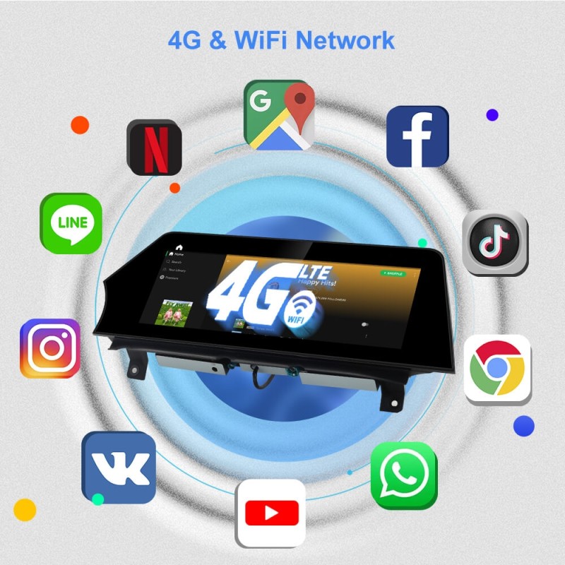 Android 11.0 Car Radio Screen For BMW 7 Series F01 F02 2009-2015 CIC NBT Blue Anti G-lare Screen GPS Navigation Player Carplay