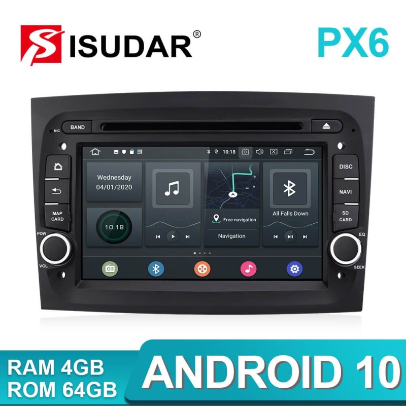 Isudar PX6 1 Din carplay Android 10 For Fiat/doblo/bravo/Vans