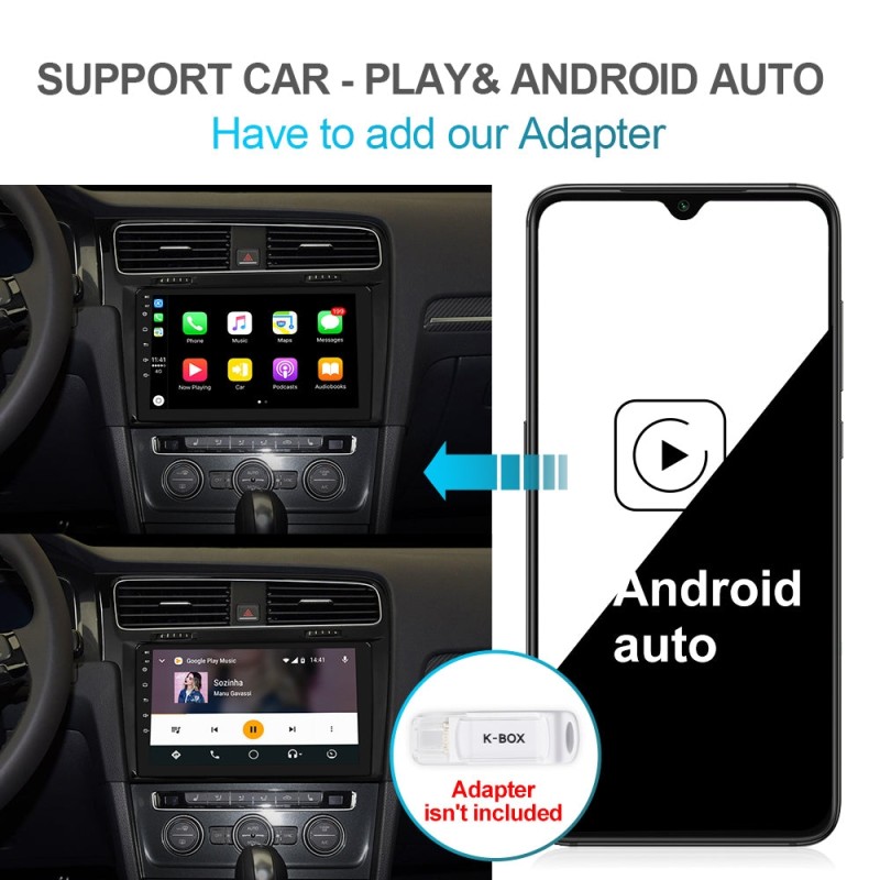 Isudar PX6 1 Din Auto Radio Android 10 For Volkswagen/Golf 7