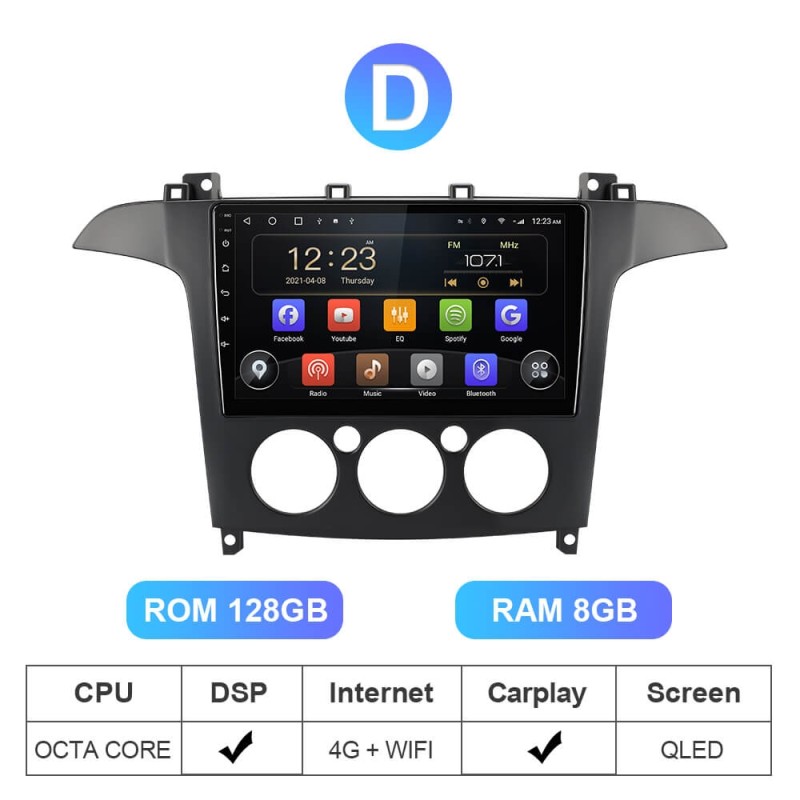 Isudar 8 core RAM 6G Carplay Auto radio For Ford S-Max S Max 2006-2015 GPS Navigation Multimedia