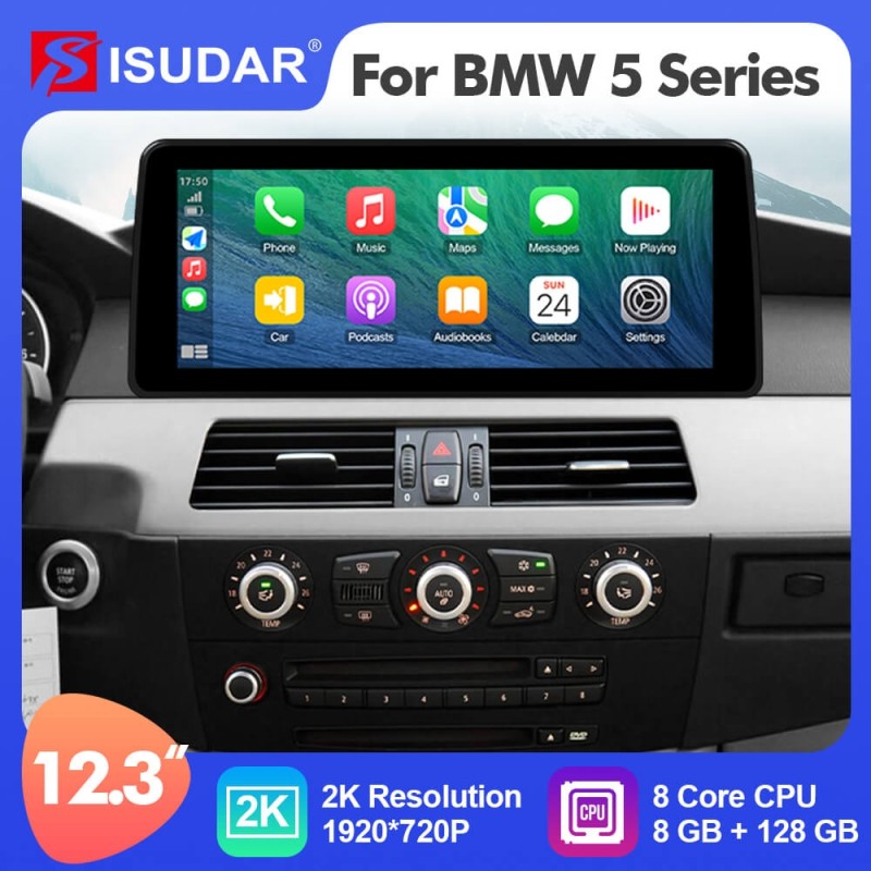 ISUDAR 12.3 Inch Android 12 Car Radio For BMW 5 Series E60/E61/E62 2004-2008 CCC GPS Auto Multimedia Stereo