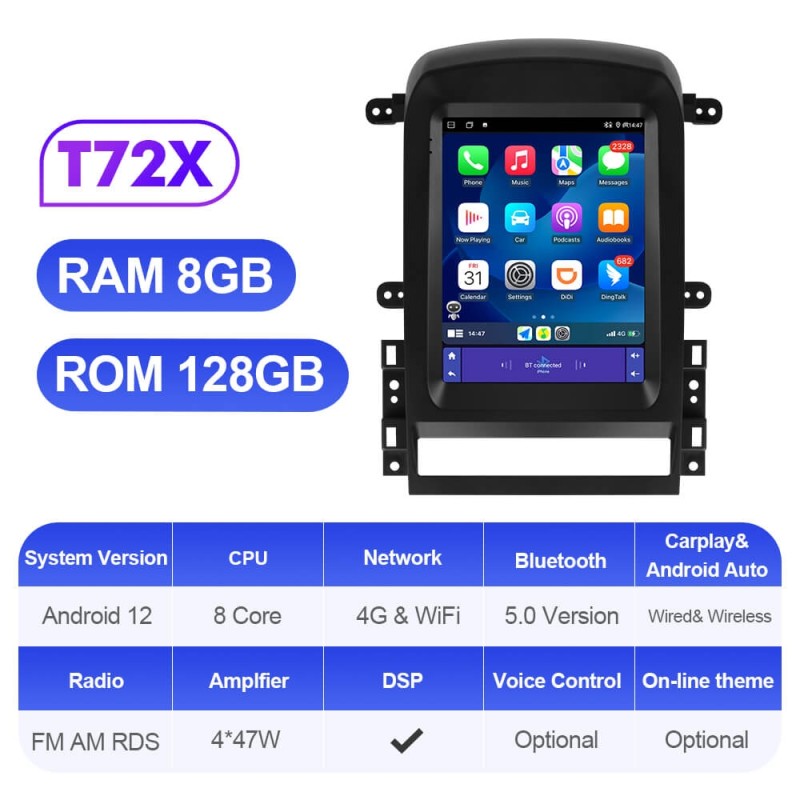 ISUDAR Android 12 Tesla Style Car Radio For Chevrolet Captiva 2006-2012 Auto Multimedia