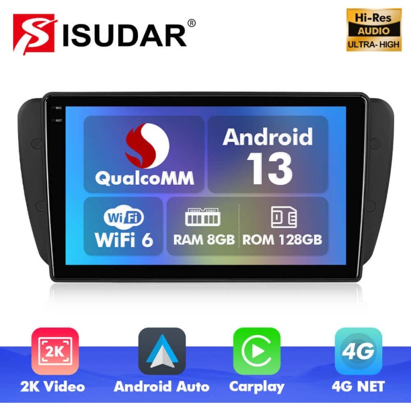 Q6 Qualcomm Android 13 For Seat Ibiza 2009-2015 9" screen multimedia car radio DSP ADAU