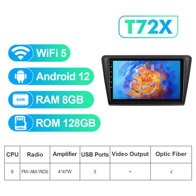 NEW! Android 13 For Volkswagen Skoda Rapid 2013-2019 2K Screen Android Auto 9” Car Radio