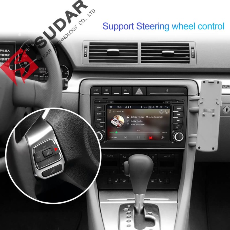 Isudar 2 Din Auto Radio Octa core Android 9 For A4/S4/Audi 2002-2008