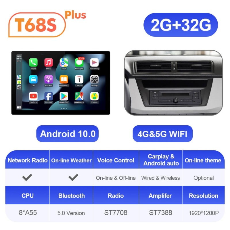 ISUDAR 2K 13.1 Inch 8 Core Android 12 Car Radio For Skoda Fabia 2015 2016 2017 2018 2019