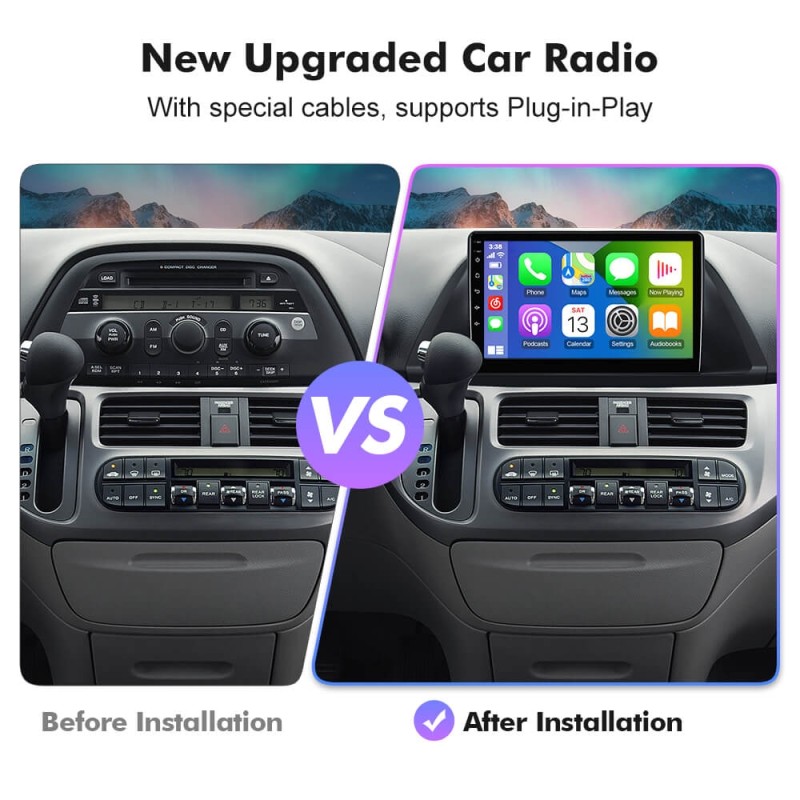 NEW! Android 10-Android 13 QLED Android Auto 9” Car Radio For Honda Odyssey 2005 - 2010