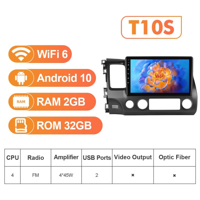 NEW! Android 13 Car Radio For Civic/Honda 2006-2009 2012 Multimedia Video Player Navigation GPS 4G