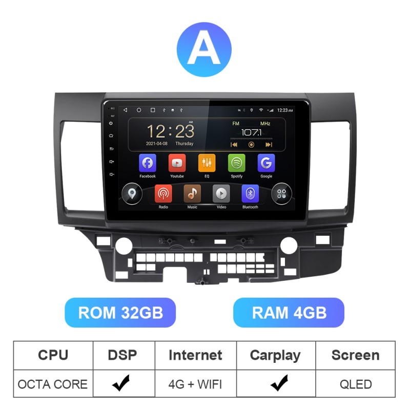 Car Radio Tape Recorder For Mitsubishi Lancer 2007 - 2013