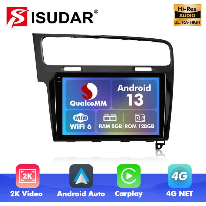 Q6 Qualcomm Android 13 For VW Golf 7 2013-2019 Left Driving 10" screen multimedia car radio DSP ADAU