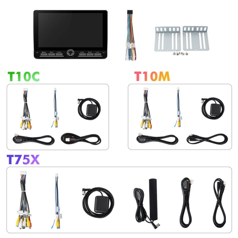 New! 10 inch Android 14 New Design Button -  Angle Key 2.0 Universal Car Radio - No Din No Frame Version