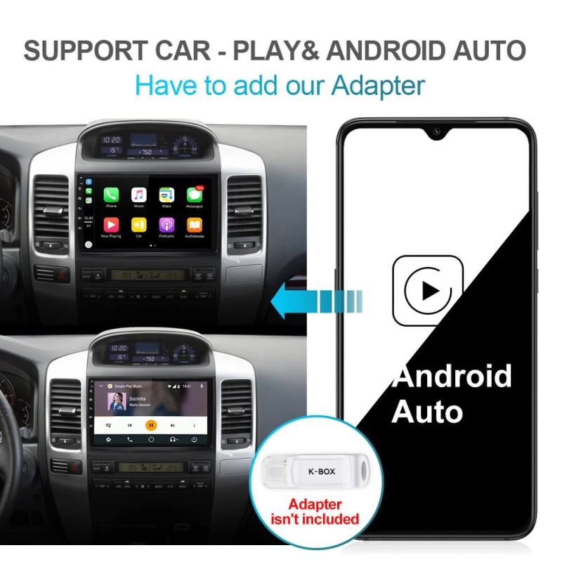 ISUDAR 1 Din Android 10 Car Radio For Toyota/Prado 120 2004-2009