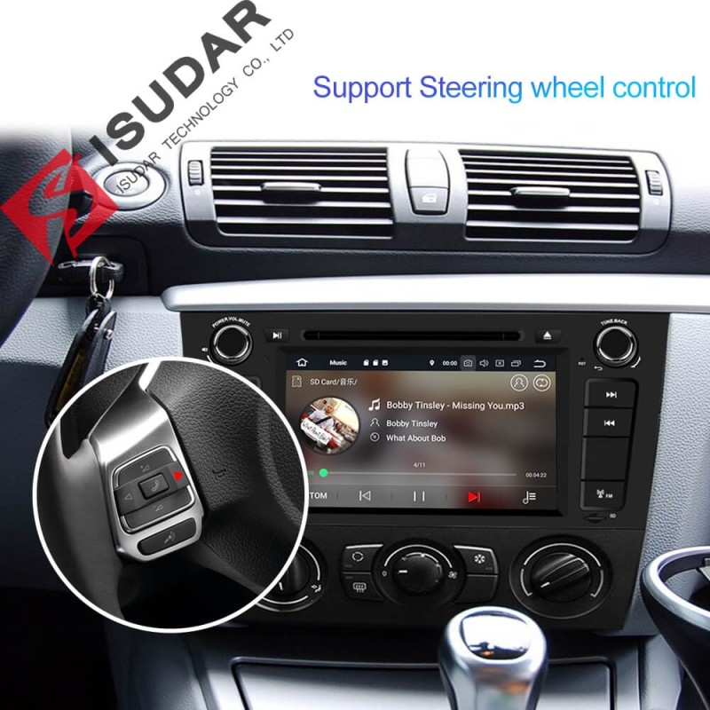 ISUDAR 1 Din Auto Radio Android 9 Octa core For BMW E81/E82/E88 1 Series