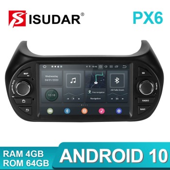Isudar 1 Din Auto radio 4+64G Android 10 For For FIAT/Fiorino/Qubo/Citroen/Nemo/Peugeot/Bipper
