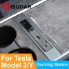 SUDAR USB Docking For Tesla Model Y Model 3 2021 USB HUB Splitter Station Extender Mobile Fast Charging Data Transfer Type-C