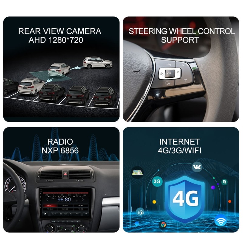 ISUDAR V57S 2 Din Android 10 Car Radio For Skoda/Octavia 2009-2013