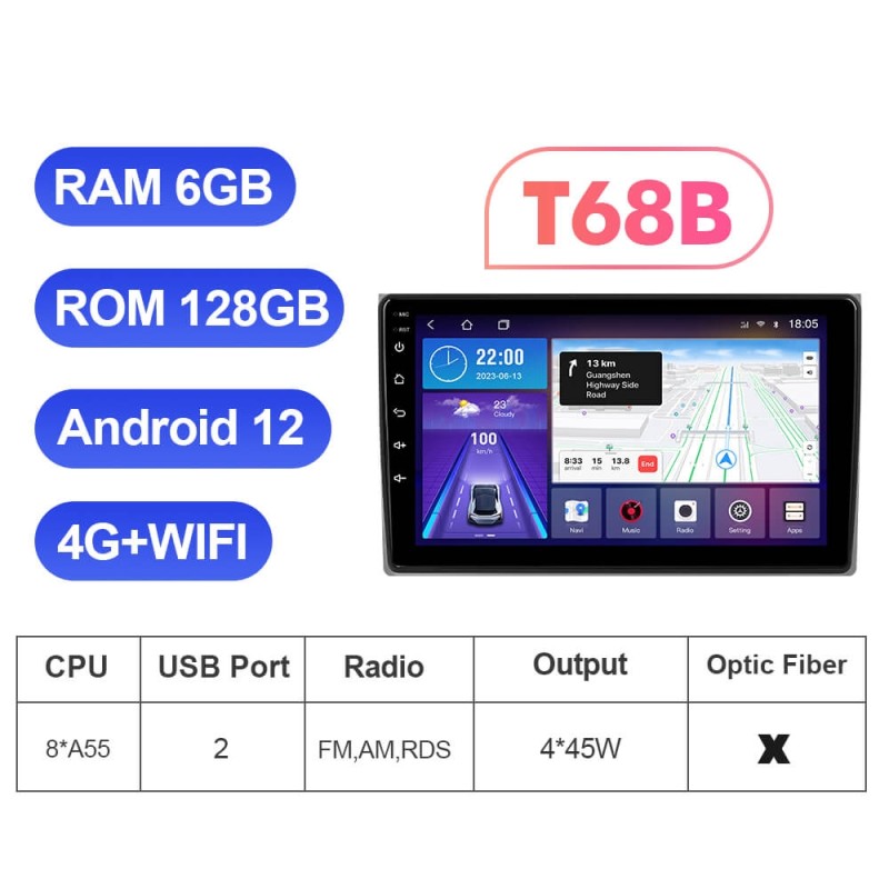 ISUDAR For Audi A4 S4 RS4 2002-2008 Android 12 Car Multimedia Stereo Player Carplay Navi