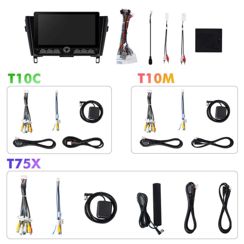 10 inch Android 14 New Design Angle Key 2.0 Touch Screen Car Radio Button Car Stereo For Nissan X-Trail T32 Qashai J11 T31 J10 2013-2017