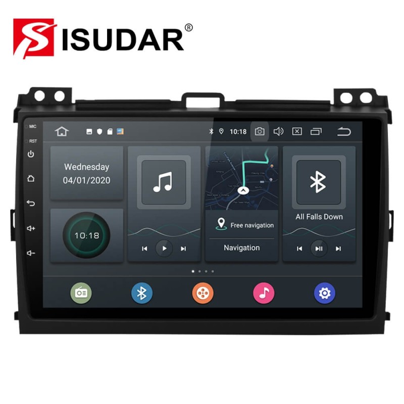 ISUDAR 1 Din Auto Radio Android 10 Octa core For Toyota/Prado 120 2004-2009