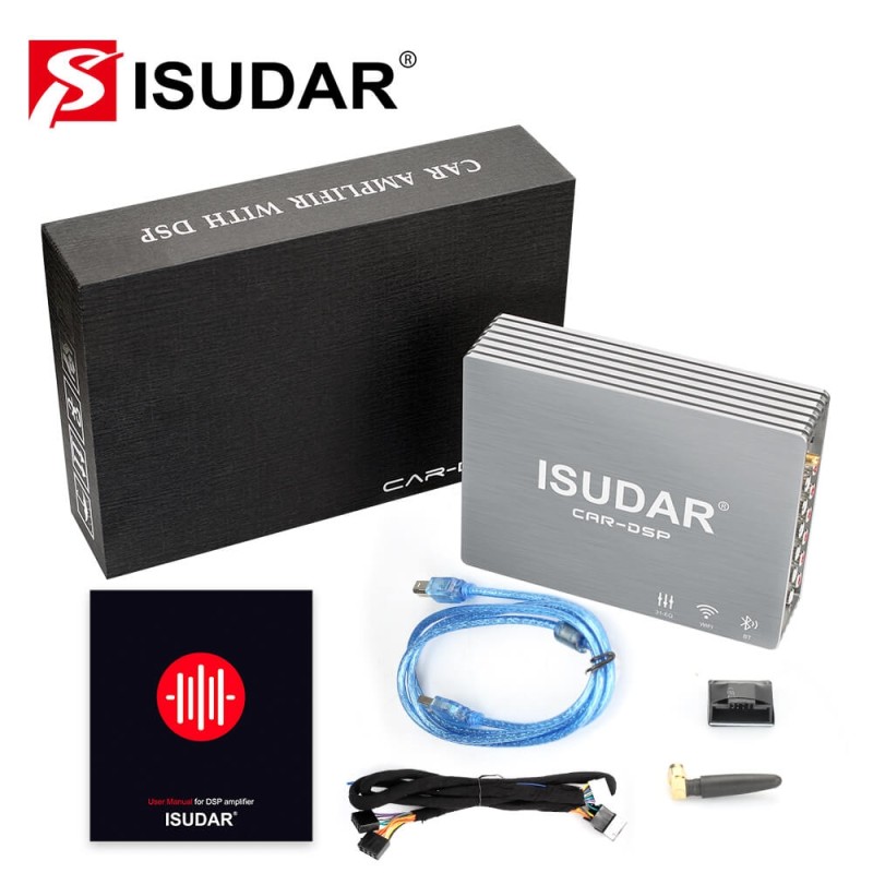 ISUDAR Plug and play DA0402 Auto Stereo DSP Amplifier 4 channels input