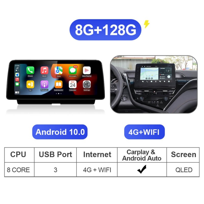 12.3 Inch Android 10 1920*720P 4G Car Radio For Toyota Camry 2021-