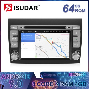 ISUDAR 2 Din Auto radio Android 9 Octa core For Fiat/Bravo 2007-2012