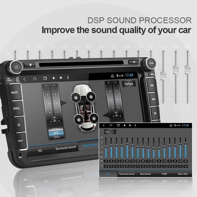 ISUDAR H53 with HD Display 2 Din Android Car Radio For Volkswagen/Polo