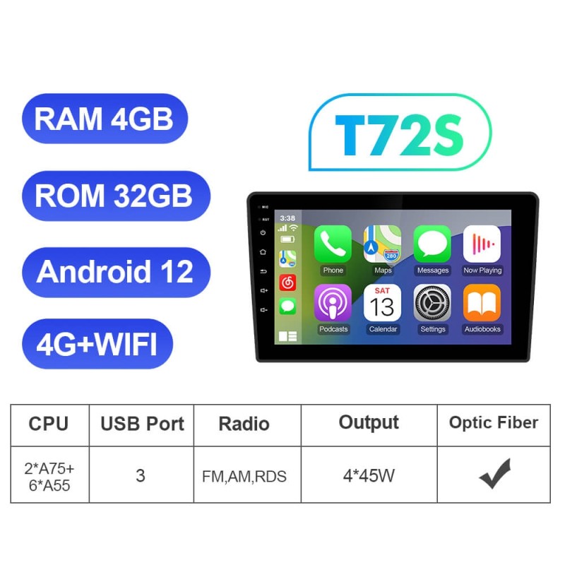 For Fiat 500L 2012-2017 Wireless Carplay Android Auto Radio Stereo 10.1 inch Car multimedia Navi