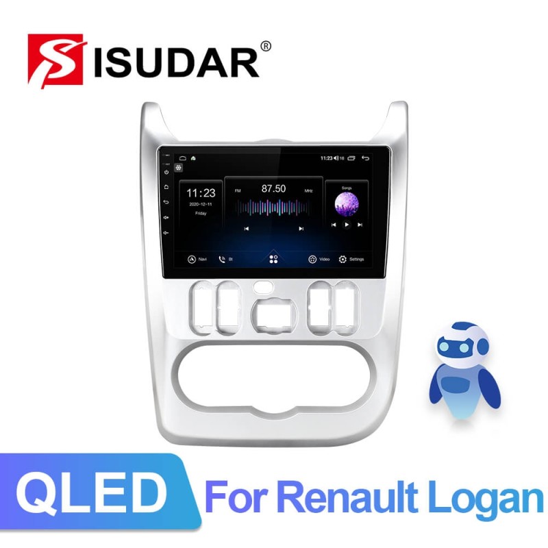 ISUDAR 4G Net QLED Car Radio For Renault Logan 1 Sandero Lada Lergus largus Dacia