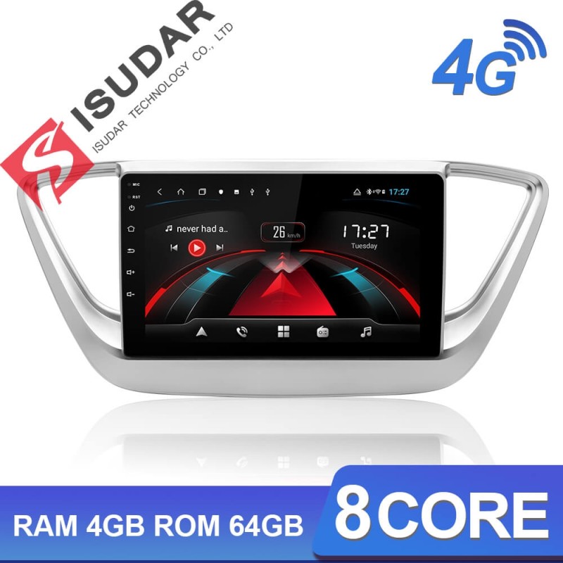 ISUDAR H53 2 Din Android Car Radio For Hyundai/Solaris/Verna 2017 2018