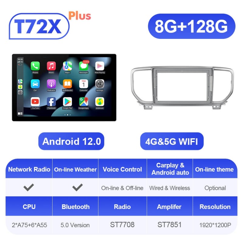 ISUDAR 2K 13.1 Inch Android 12 Car Radio For KIA Sportage 4 KX5 2016 - 2018 2019-2021