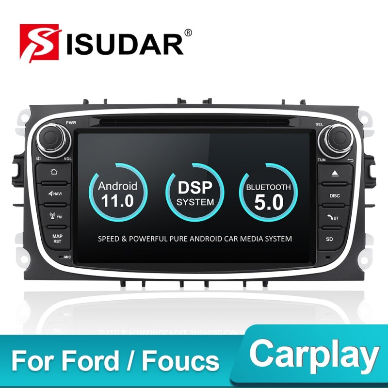 Isudar PX6 Android 11 2 Din Car Radio For FORD/Focus/S-MAX/Mondeo/C-MAX