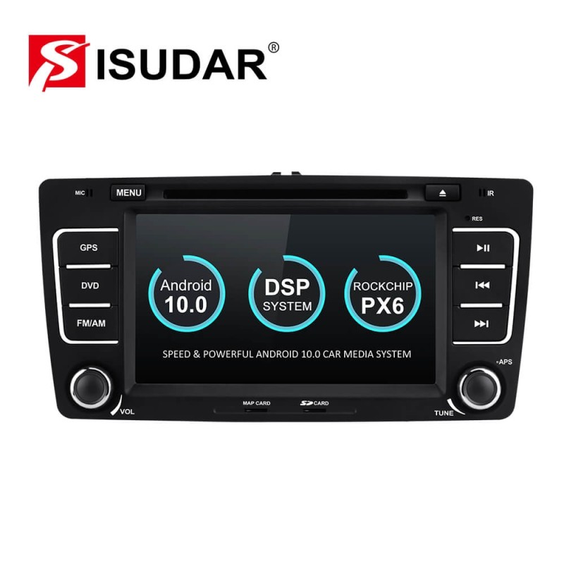 Isudar PX6 2 Din Android 10 Auto Radio For SKODA/Yeti/Octavia 2009 2010 2012