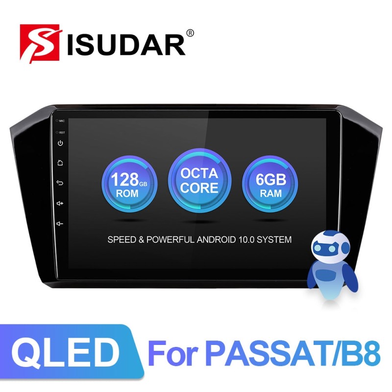 Isudar QLED Auto Radio For VW/Volkswagen Passat b8 Magotan 2015-