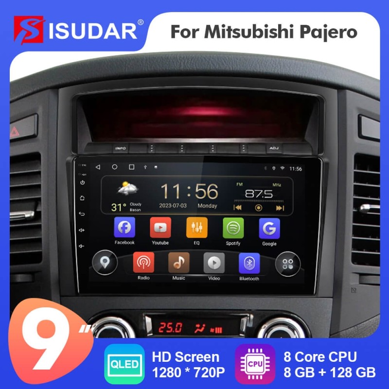 T72 Android 12 Car radio 8 Core RAM 8G DVR For Mitsubishi/Pajero 2006-2014
