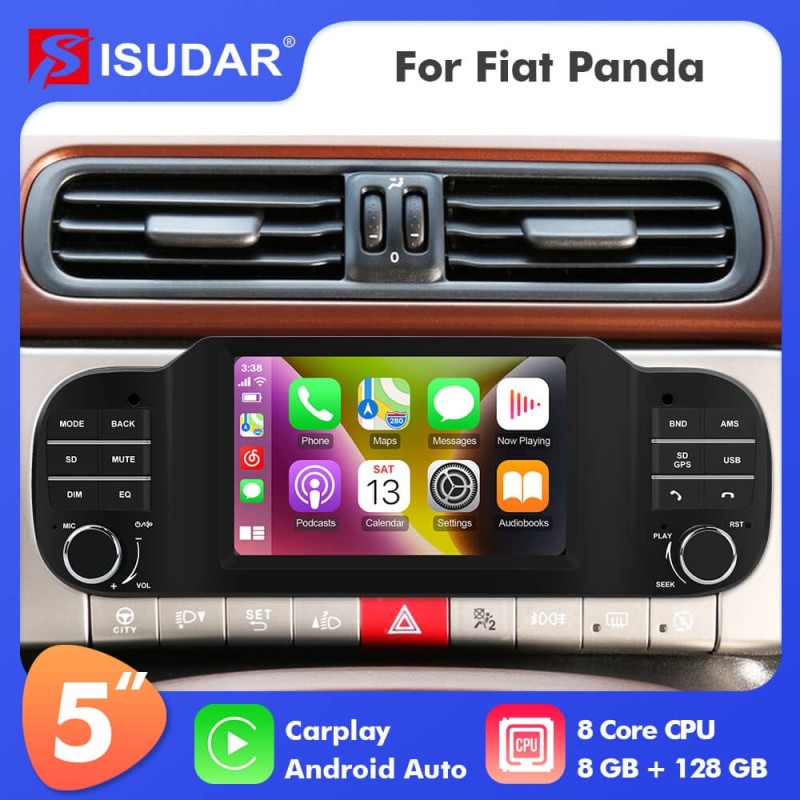 ISUDAR upgrade T72 Auto Car Radio For Fiat Panda Apple Wireless Carplay