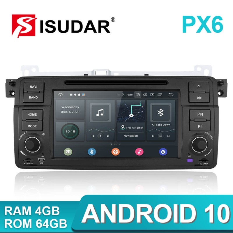 Isudar PX6 1 Din Android 10 Auto Radio For BMW/E46/M3