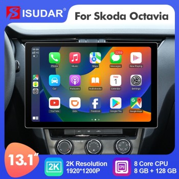 ISUDAR T72 2K 13.1 Inch 8 Core Android 12 Car Radio For Skoda/Octavia 3 A7 2014-2017